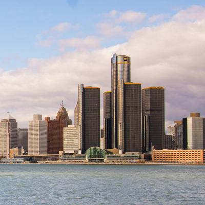 Image of city skyline in Michigan.